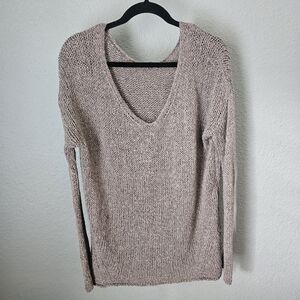 Vince V Neck Knitted Wool Linen Alpaca Sweater Size S